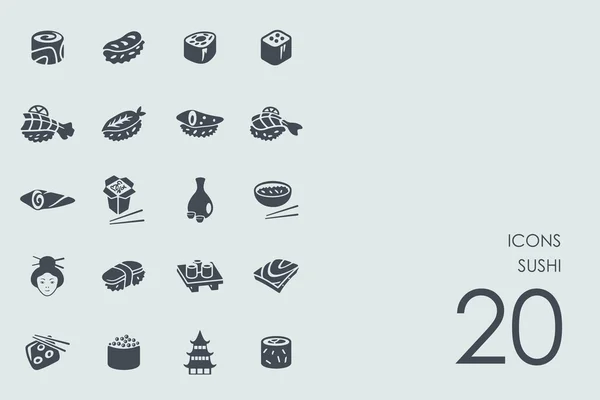 Ensemble d'icônes de sushi — Image vectorielle