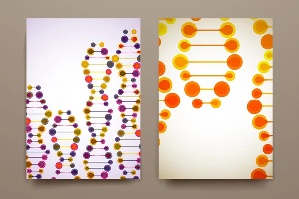 Набор шаблонов дизайна в стиле ДНК — стоковый вектор