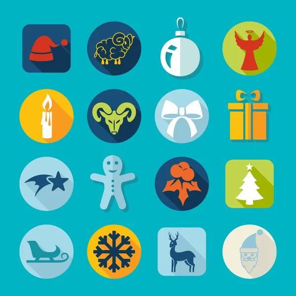 Conjunto de iconos de Navidad — Vector de stock