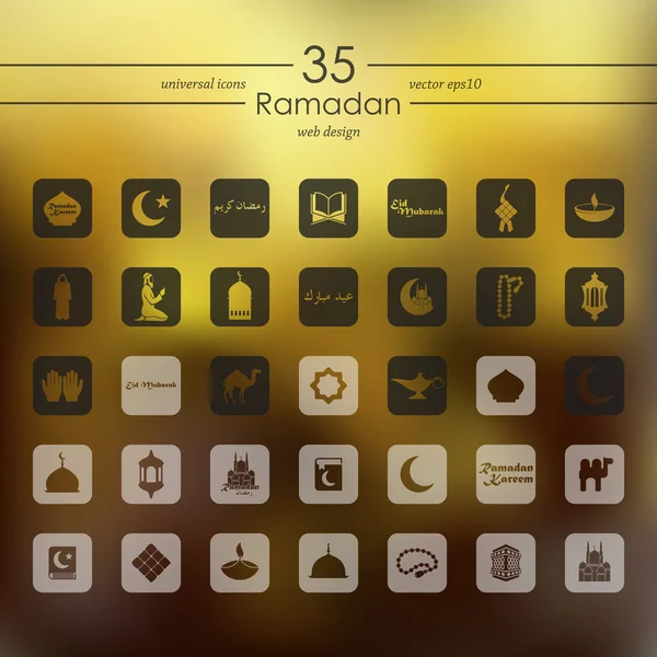 Conjunto de iconos de ramadán — Vector de stock