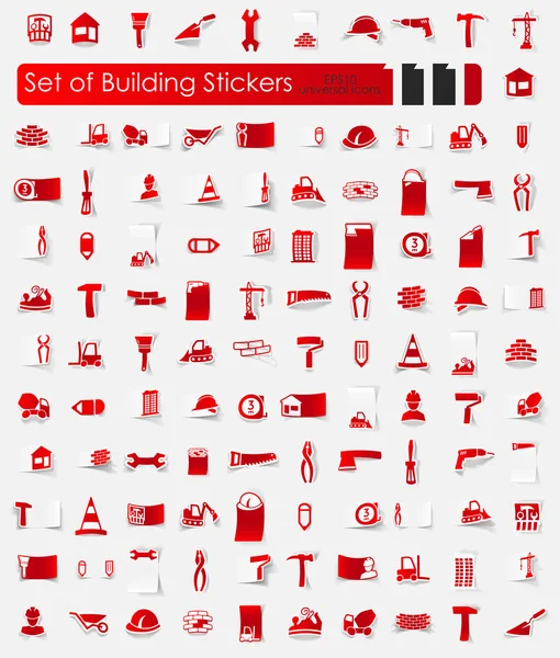 Set of building stickers — Stock Vector