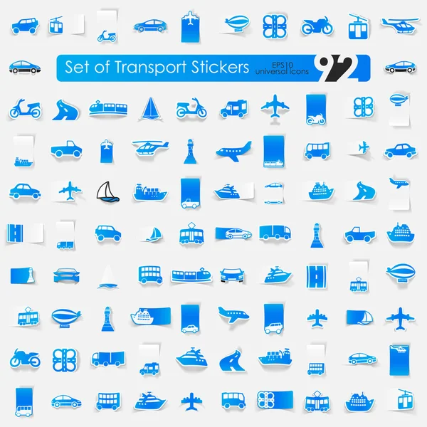 Jeu d'autocollants de transport — Image vectorielle