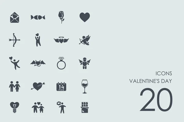 Reihe von Valentinstag-Ikonen — Stockvektor