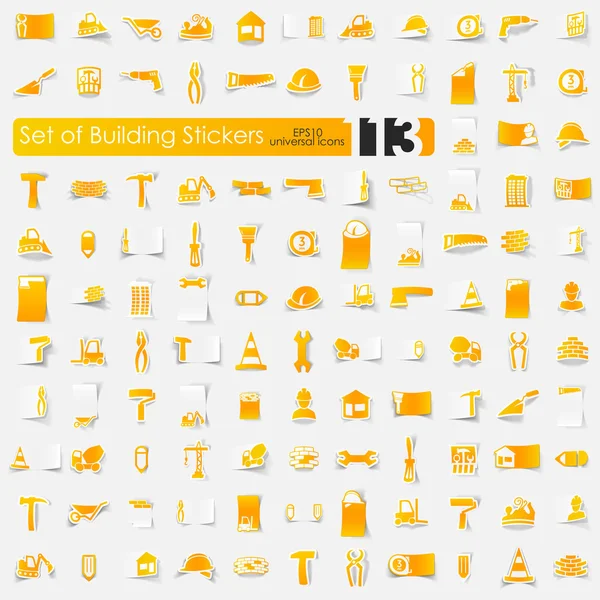 Set gebouw stickers — Stockvector