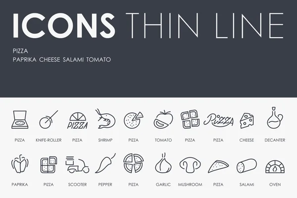 Pizza Thin Line Icons