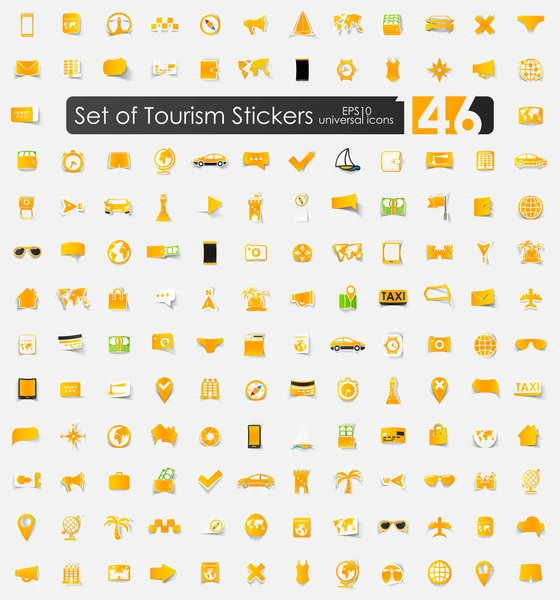 Jeu de stickers tourisme — Image vectorielle