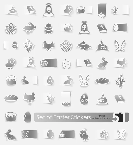 Ensemble de stickers Pâques — Image vectorielle