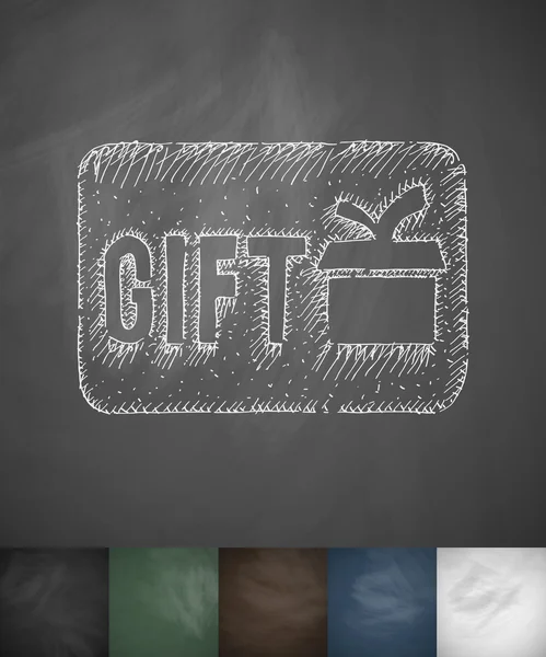 Pictogram van een hand getekende gift card — Stockvector