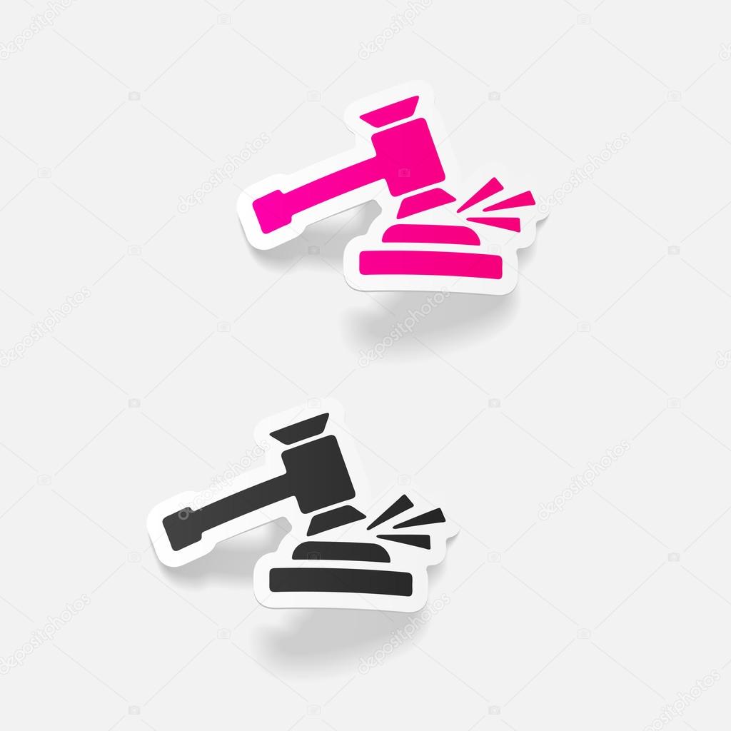 Gavel realistic stickers Stock Vector by ©Palau83 115058564
