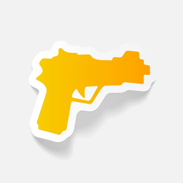 Gun realistic sticker — Stock Vector