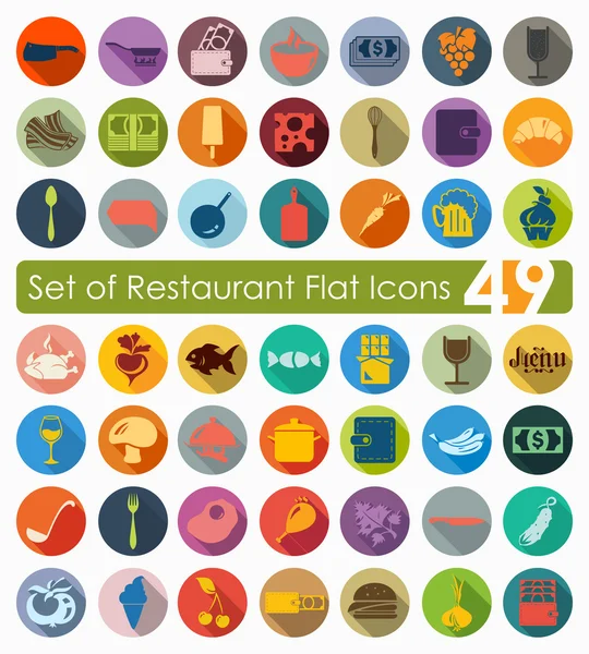 Set van restaurant pictogrammen — Stockvector