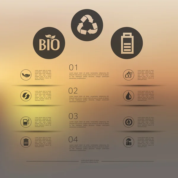 Modelo infográfico ecologia — Vetor de Stock