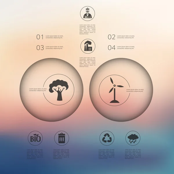 Templat Infografis Ekologi - Stok Vektor