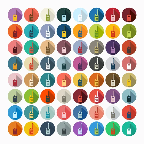 Colorful police radio icons — Stock Vector