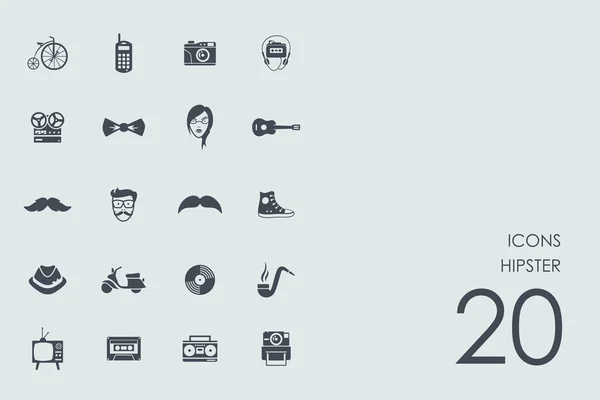 Conjunto de iconos hipster — Vector de stock