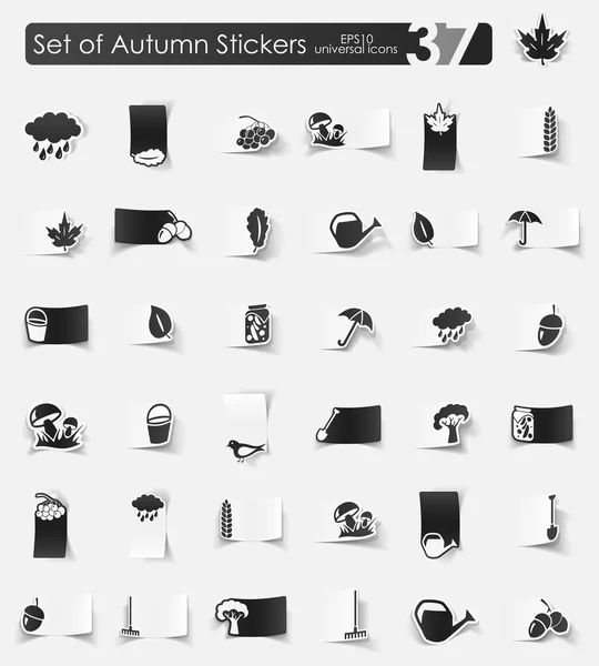 Jeu de stickers automne — Image vectorielle