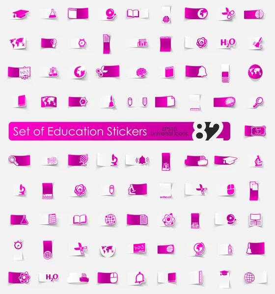 Set of education stickers — Stock Vector