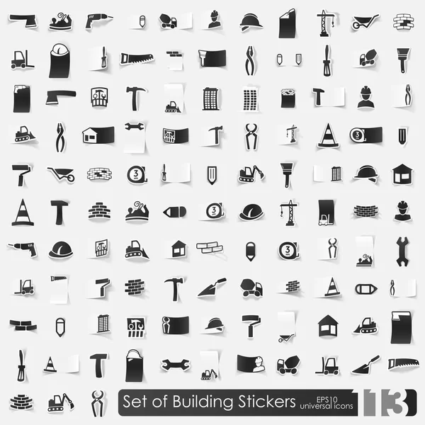 Set of building stickers — Stock Vector