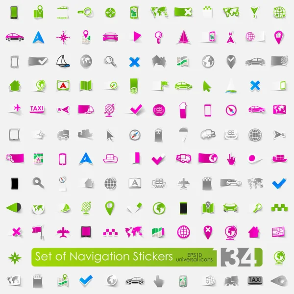 Aantal navigatie stickers — Stockvector