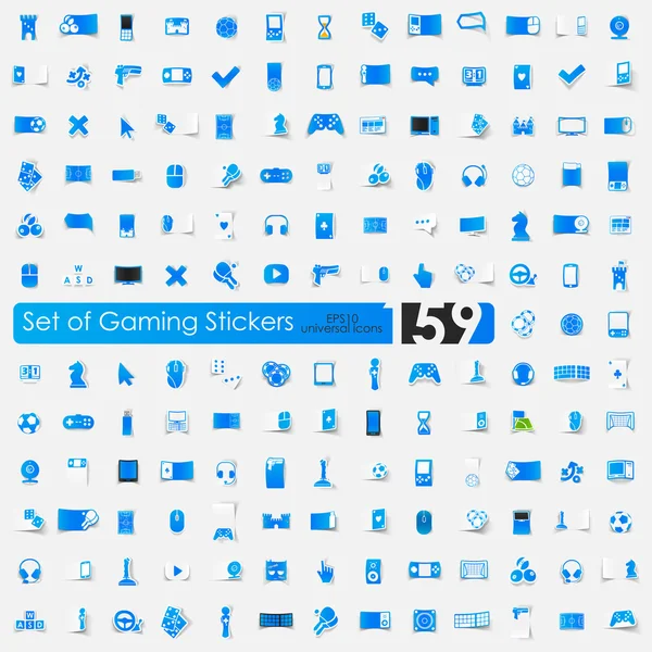 Aantal spel stickers — Stockvector