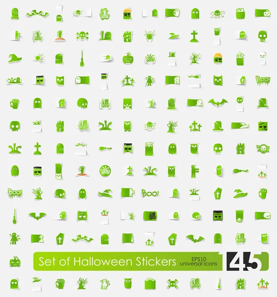 Sada halloweenských samolepek — Stockový vektor