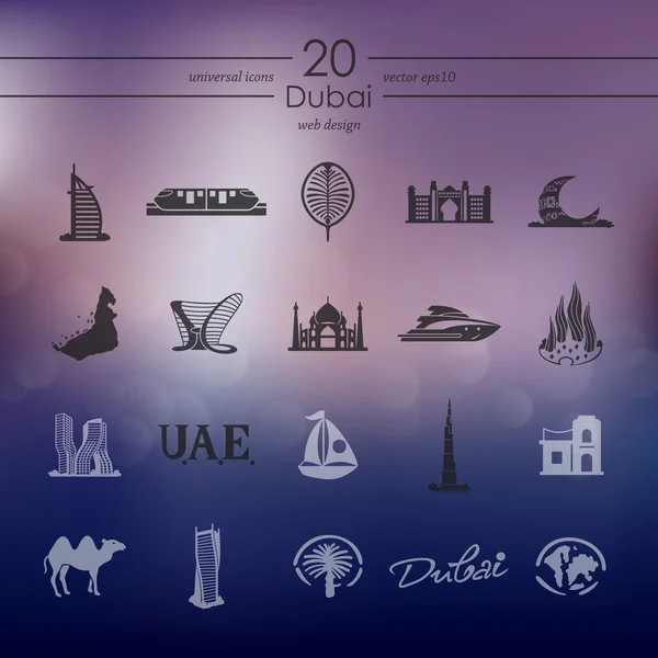 Conjunto de iconos de Dubai — Archivo Imágenes Vectoriales