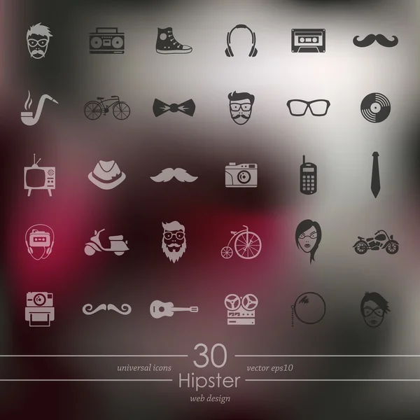 Set of hipster icons — Stock Vector