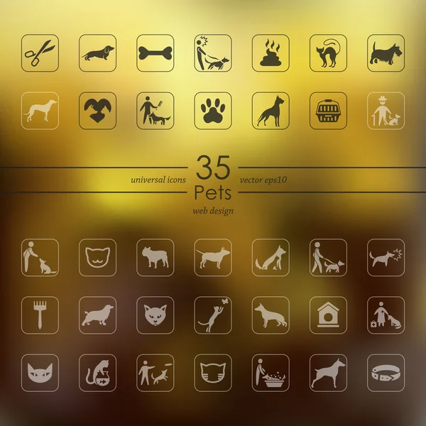 Conjunto de iconos de mascotas — Archivo Imágenes Vectoriales
