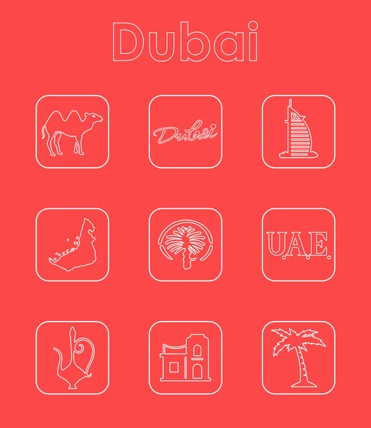 Conjunto de iconos simples de Dubai — Vector de stock