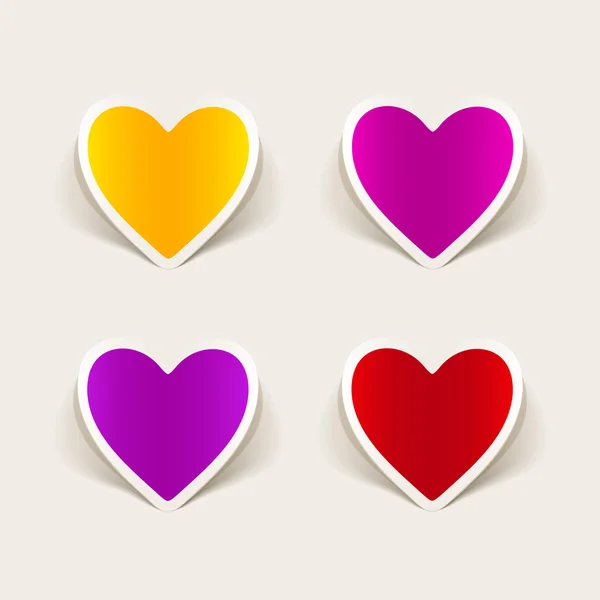 Färgglada hjärta ikoner — Stock vektor