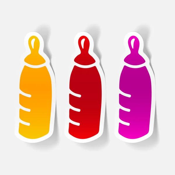 Colorful baby bottle icons — Stock Vector