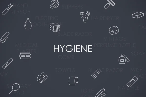 Hygien tunn linje ikoner — Stock vektor