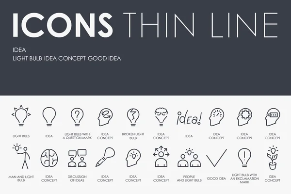 Idea Thin Line Icons — Stock Vector