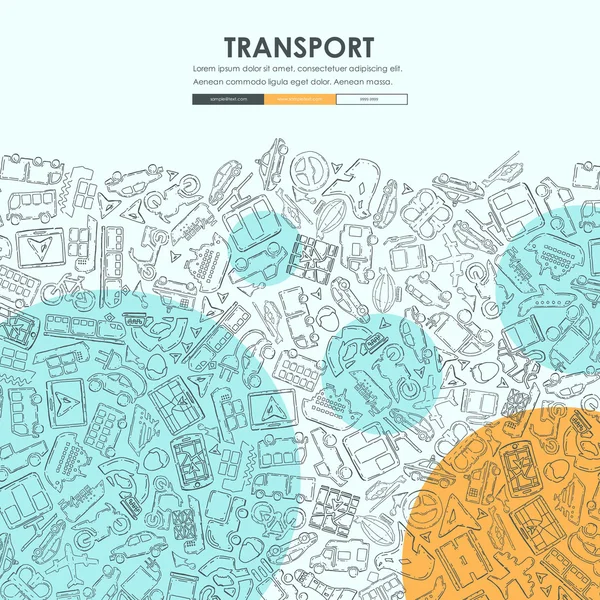 Transportu Doodle stronie szablonu — Wektor stockowy