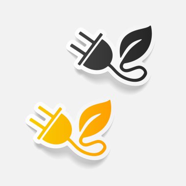 Renkli Eko fiş yaprak kavram simgeler