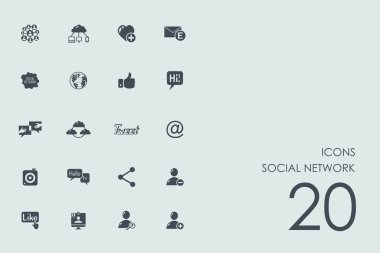 bir dizi sosyal ağ simgesi