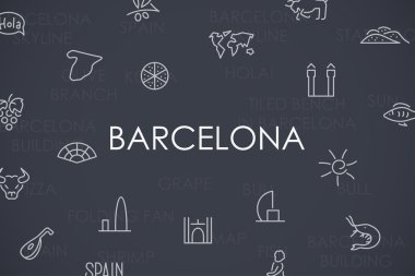 Barcelona ince çizgi simgeler