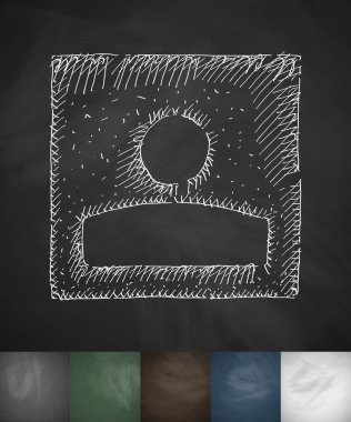 Avatar kutusu simgesi. Kara tahta tasarım