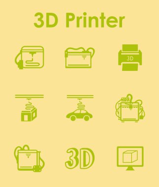 Üç boyut yazıcı simgeler kümesi