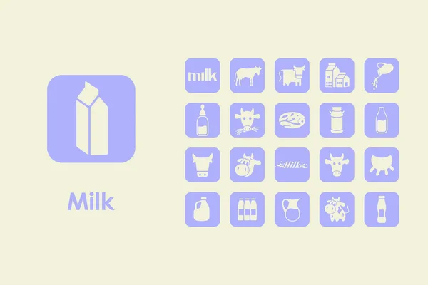 Set of milk simple icons — Stock Vector