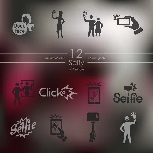 Set of selfie icons — Stock Vector