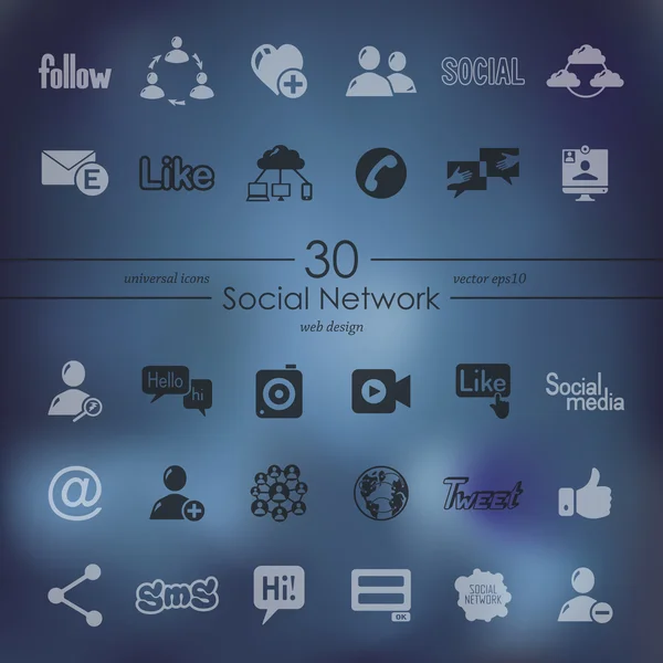 Conjunto de iconos de redes sociales — Vector de stock