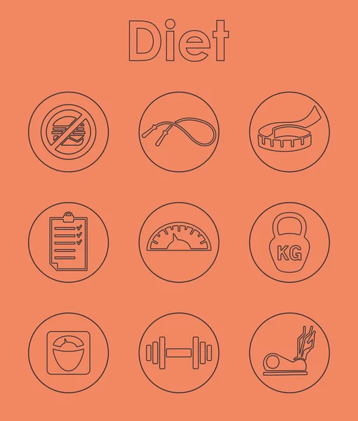 Serie di dieta icone semplici — Vettoriale Stock