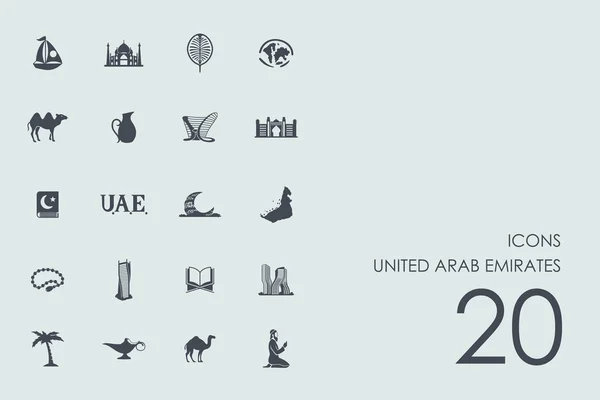 Conjunto de iconos de Emiratos Árabes Unidos — Archivo Imágenes Vectoriales