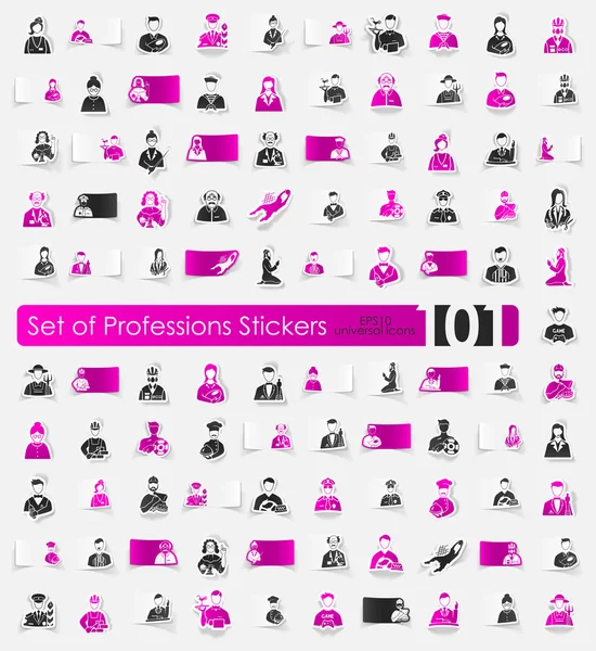 Set of professions stickers — Stock Vector