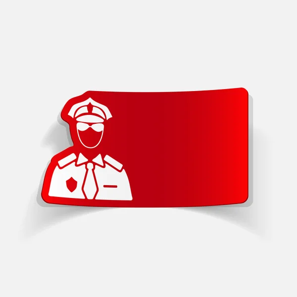 Icône officier de police coloré — Image vectorielle