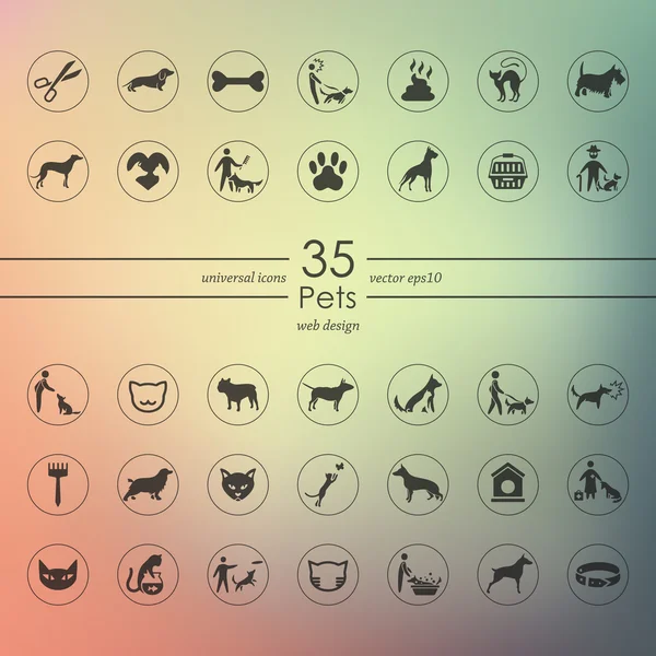 Conjunto de iconos de mascotas — Archivo Imágenes Vectoriales