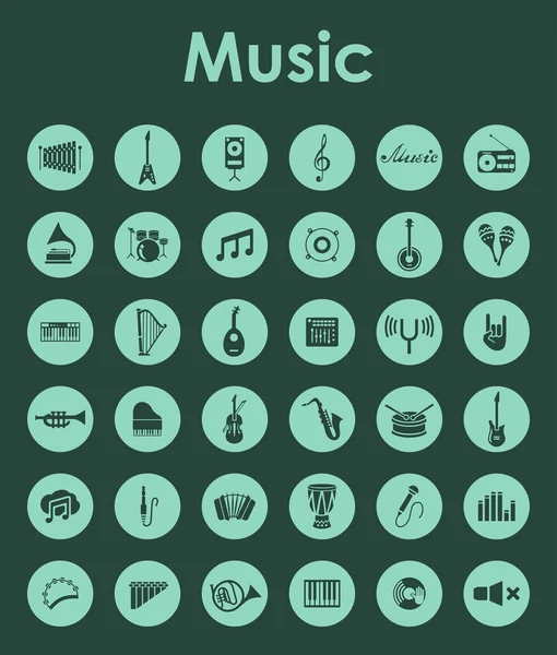 Zestaw prostych ikon muzyki — Wektor stockowy