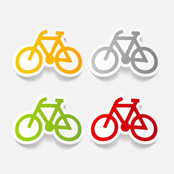 Coloridos iconos de bicicleta — Vector de stock