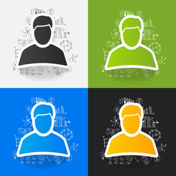 Conjunto de icono de avatar colorido — Vector de stock